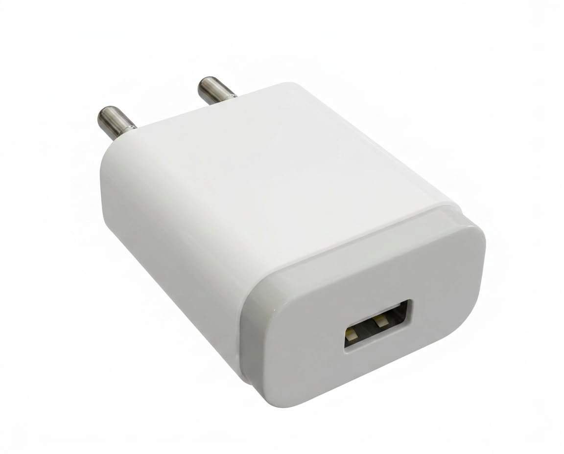 5W 1A Mobile Wall Charger, White, Fast Charging, White, Made in India - Image 2