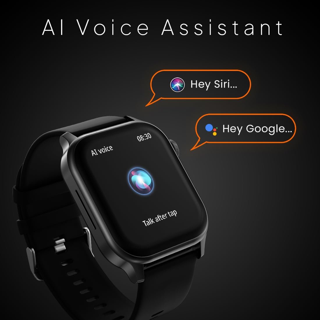 Fire‑Boltt Rise Smart Watch 1.85″ HD Display with Bluetooth Calling, AI Voice Assistant, Rotating Crown,SpO2 & Heart Rate Monitor, 120+ Sports Modes,IP67 Waterproof Smart Watch for Men & Women - Black - Image 10