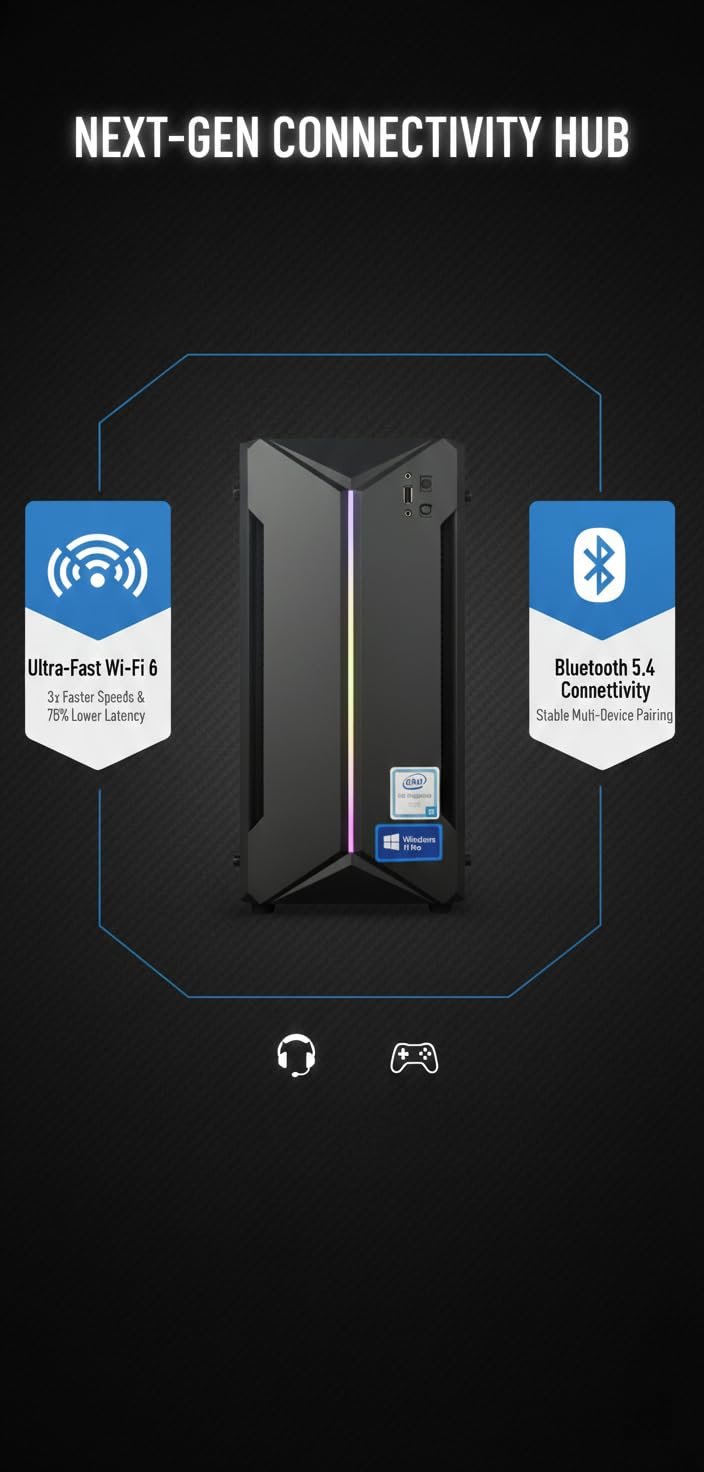 Desktop PC | Core i7 4th Gen | 16GB RAM | 512GB SSD | 5G WiFi 6 + Bluetooth 5.4 | HD Graphics 4600| HDMI/VGA/USB 3.0 | Windows 11 Pro & Office 2021 Installed | 2-Year On-Site Warranty - Image 4