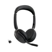 Evolve2 65 Flex MS Teams Wireless Bluetooth Headset with USB-C Adapter, Hybrid ANC Headphones, Foldable Business Headset, ClearVoice Mic, 20Hr Talk Time, Portable Office Headphones.