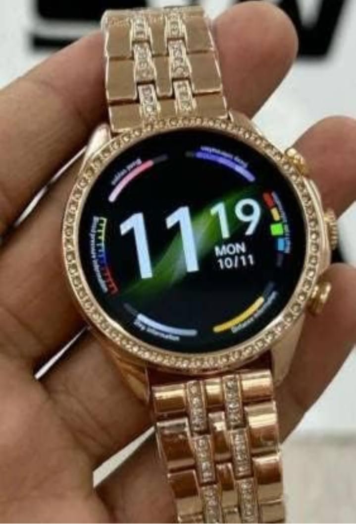 Gen 9 Diamond Strap Smartwatch for Women with HD Display, BT Calling, 2 Stylish Straps (Rose Gold), Fitness & Health Tracker, Compatible with Android & iOS