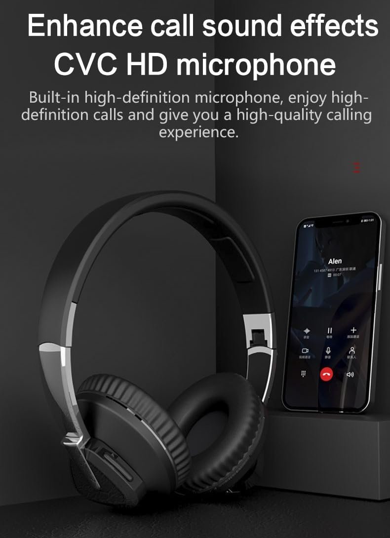 H3 Over Ear Premium Headphones, Upto 50* Hrs Playtime, Fast Charging, in-Built ENC Mic, 40mm Titanium Bass Drivers, Super Soft Cushion, AUX in, Foldable Design, Wireless Bluetooth (Blue) - Image 3
