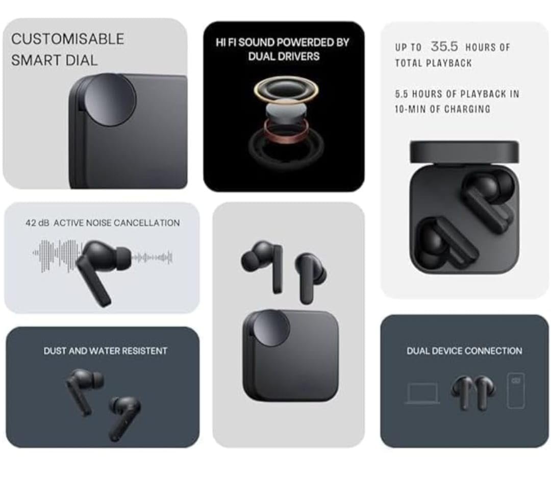 Earbuds Wireless Bluetooth 5.3 TWS Earphones with Full Touch Control, Built-in Microphone, Premium Sound Quality, Fast Stable Connection, Type C Charger - Image 4