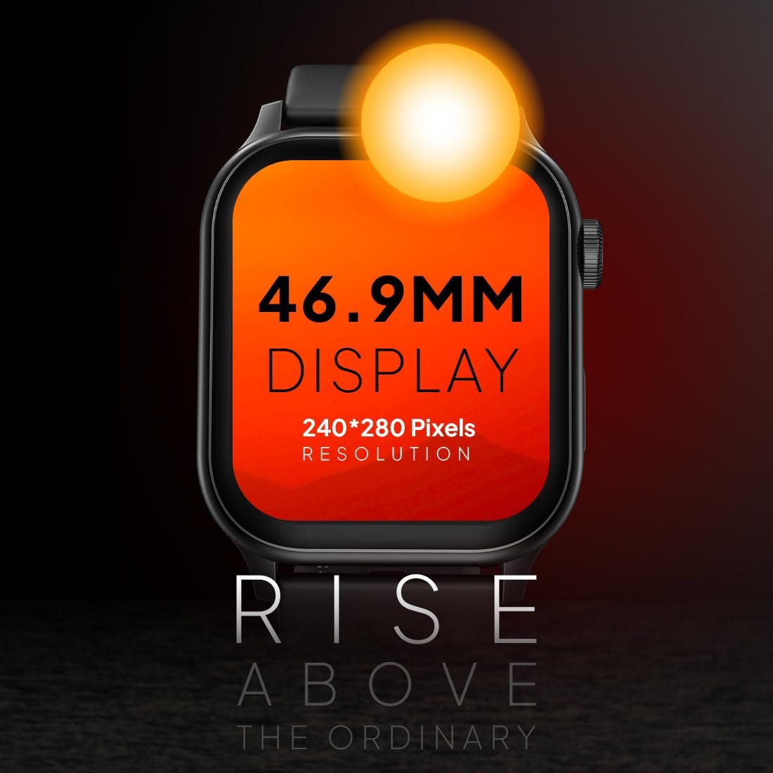 Fire‑Boltt Rise Smart Watch 1.85″ HD Display with Bluetooth Calling, AI Voice Assistant, Rotating Crown,SpO2 & Heart Rate Monitor, 120+ Sports Modes,IP67 Waterproof Smart Watch for Men & Women - Black - Image 3