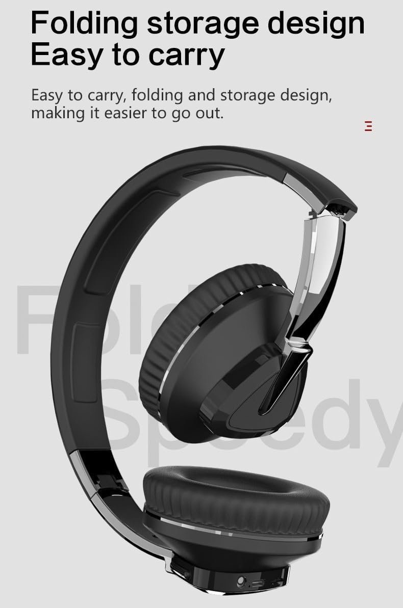 H3 Over Ear Premium Headphones, Upto 50* Hrs Playtime, Fast Charging, in-Built ENC Mic, 40mm Titanium Bass Drivers, Super Soft Cushion, AUX in, Foldable Design, Wireless Bluetooth (Blue) - Image 4