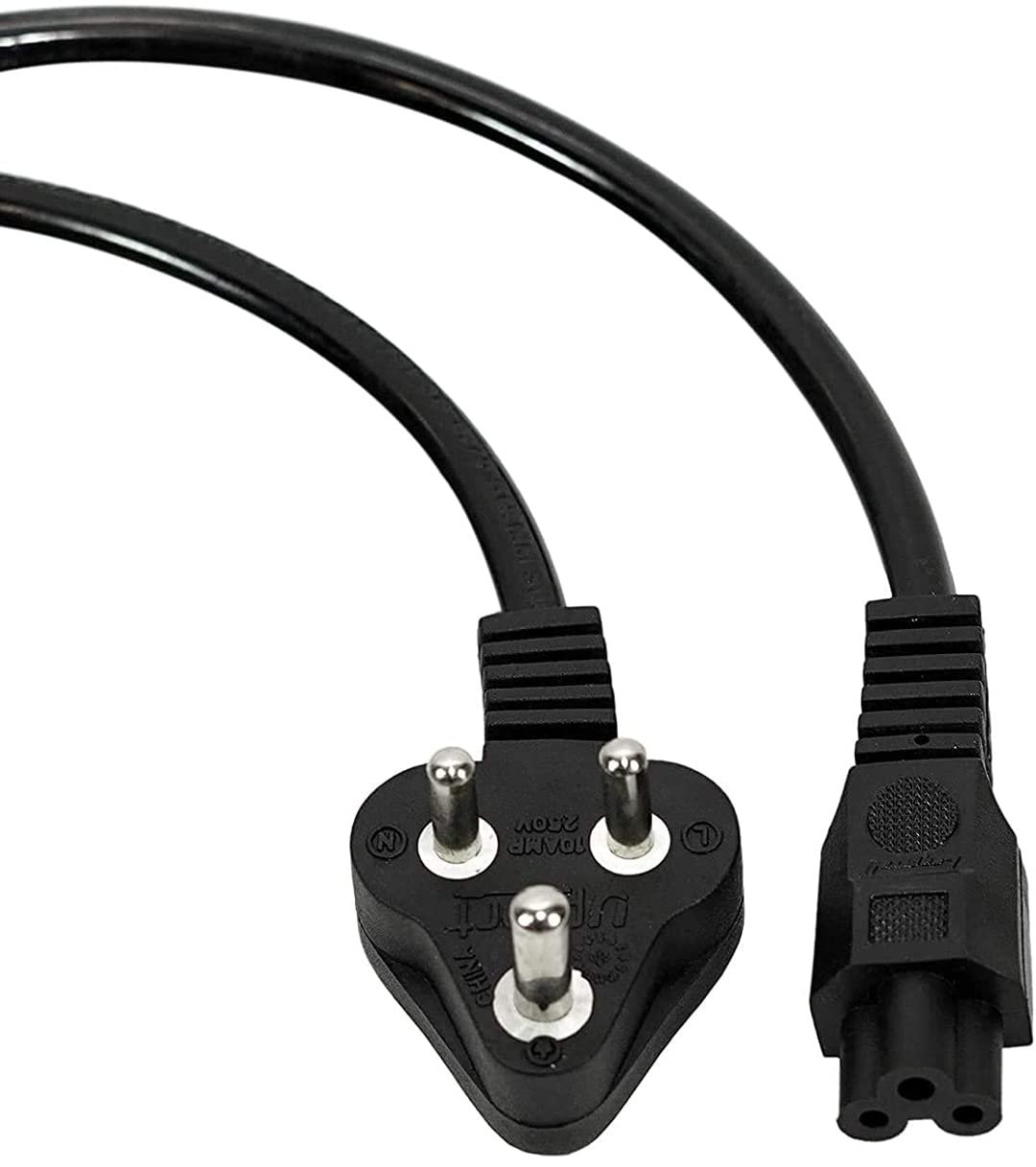 Generic 3 Pin Power Cord Adapter Charging Cable for Laptop Desktop Monitor and Printer 1.5 Meter Black (Pack of-1)