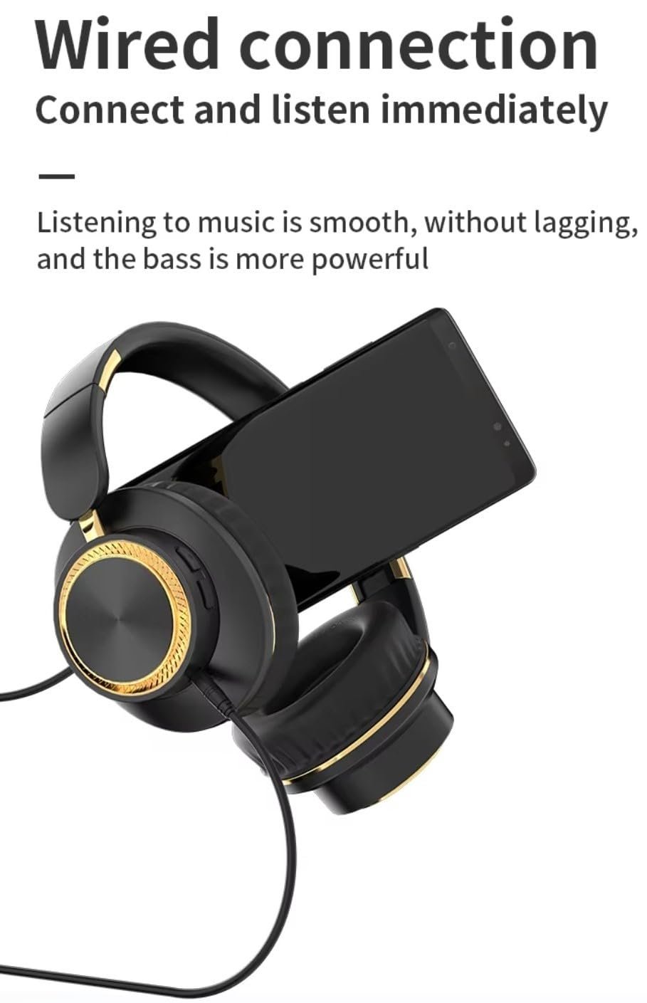 H8 Over Ear Headphones, Upto 50 Hrs Playtime, Fast Charging, in-Built ENC Mic, 40mm Titanium Bass Drivers, Super Soft Cushion, AUX in, Foldable Design, Wireless Bluetooth Headset. (Black) - Image 3