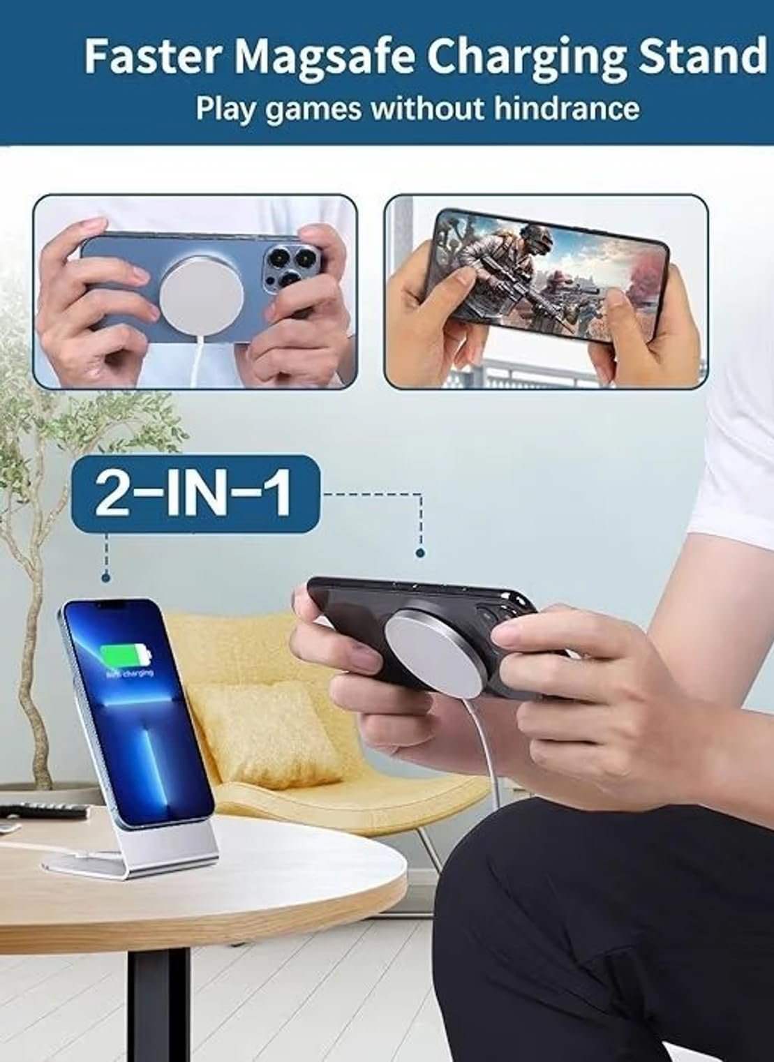 New Magnetic Wireless Charger for iPhone,MagSaf Fast Charger USB C 15W,Qi Type C Wireless Charging Compatible with iPhone 17/17 pro/17 Pro max/16/16 Plus/16 Pro/16 Pro Max/15/14/13/12 Series(White) - Image 5