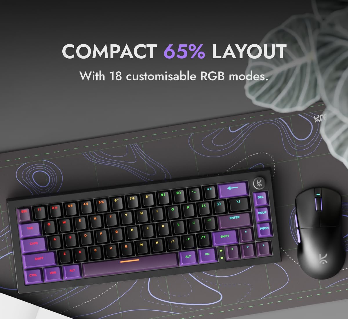 Swarm 65 Wireless Mechanical Gaming Keyboard 65% Gasket Mounted, Pre-Lubed Switches, 5-Layer Sound Dampening, RGB, Hot-Swap PCB, Tri-Mode – Windows & macOS (Starling Linear) - Image 9