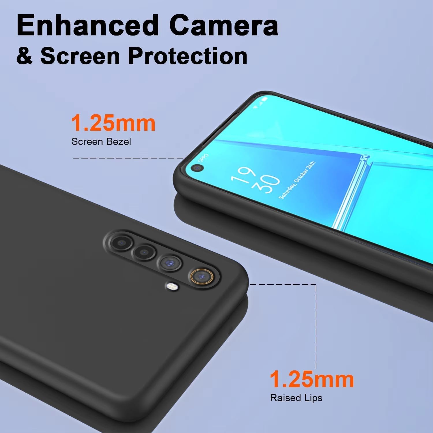 Silicon Back Cover for REALME 6, Black - Image 5