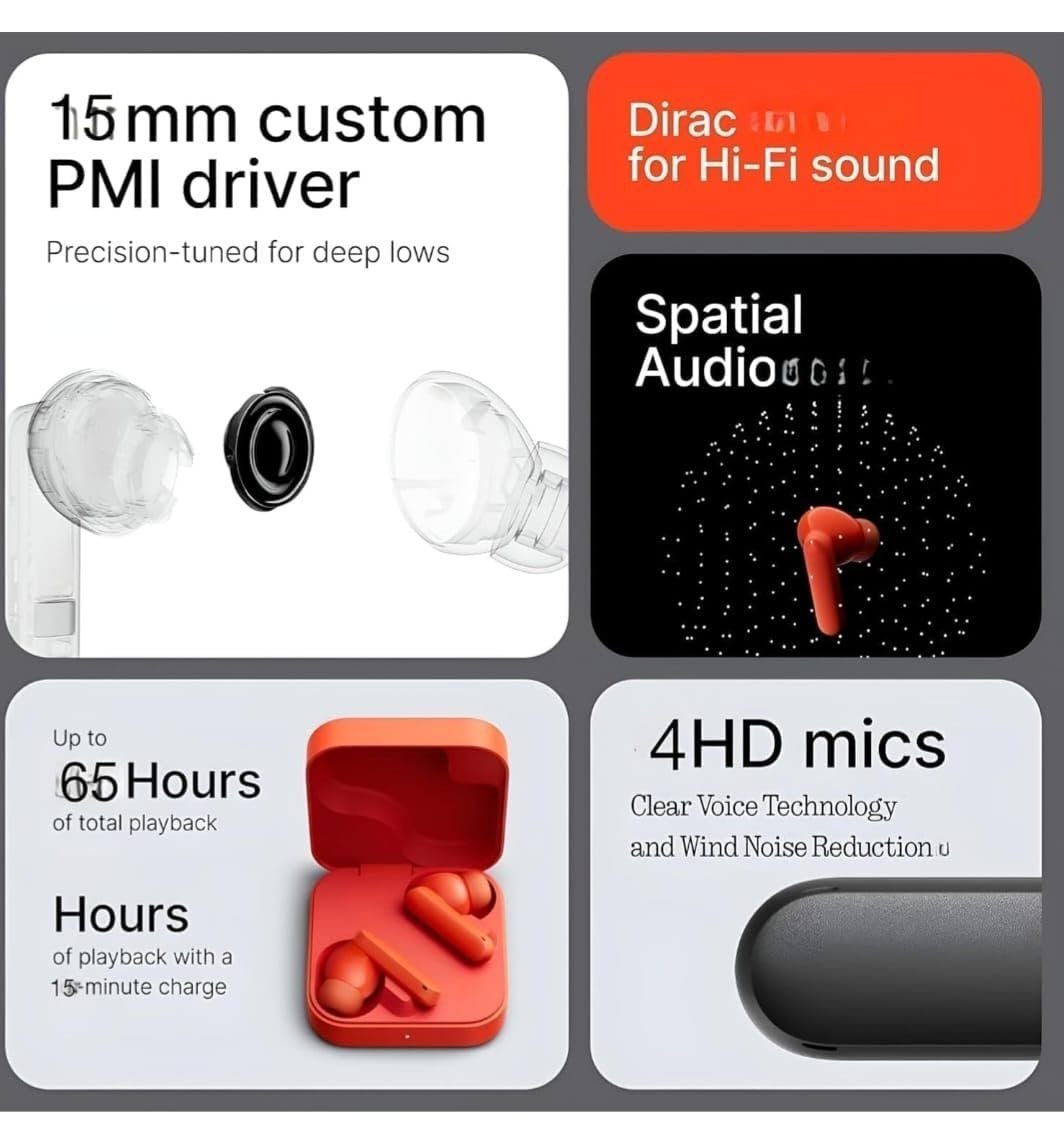 Earbuds Wireless Bluetooth 5.3 TWS Earphones with Full Touch Control, Built-in Microphone, Premium Sound Quality, Fast Stable Connection, Type C Charger - Image 2