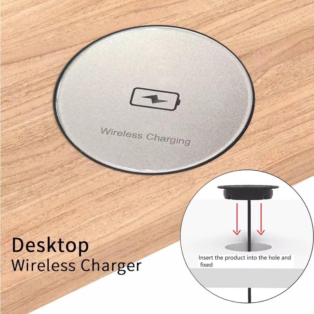 Desktop Wireless Charger, 15W Fast Wireless Charging Station Pad Compatible with iPhones and Android Phones (White) - Image 3