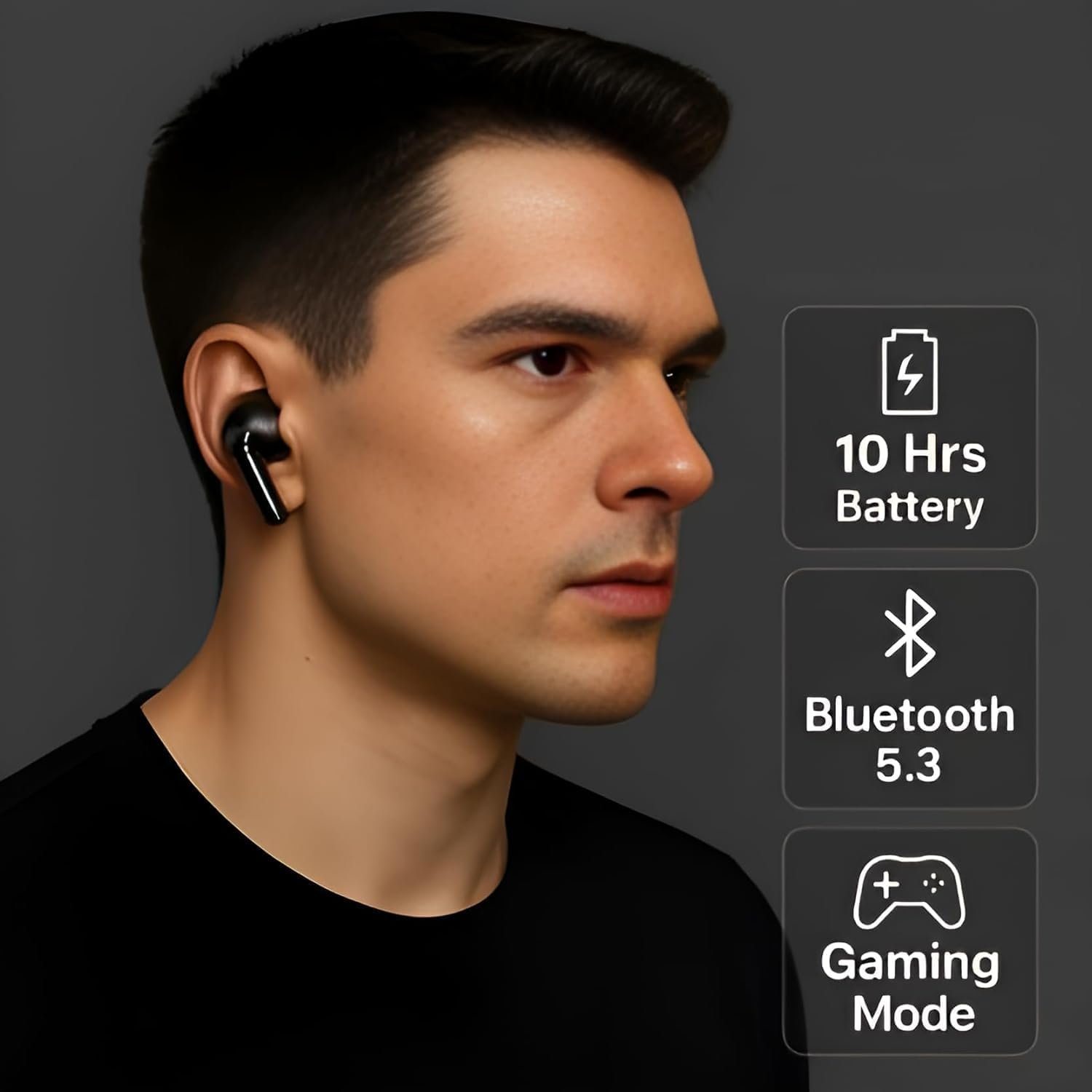 VarniEnterprise TWS Bluetooth Earbuds with Calling, Low Latency Gaming, HD Sound, Type-C Fast Charging, Noise Reduction, Wireless Earphones - Image 4