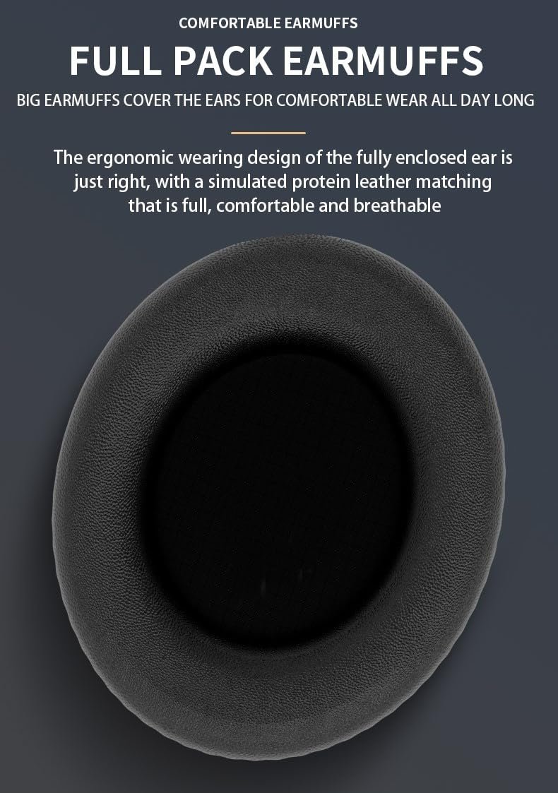 H6 Over Ear Headphones with RGB Light, Upto 50 Hrs Playtime, Fast Charging, in-Built ENC Mic, 40mm Titanium Bass Drivers, Super Soft Cushion, AUX in, Foldable Design, Wireless Bluetooth (Black) - Image 6