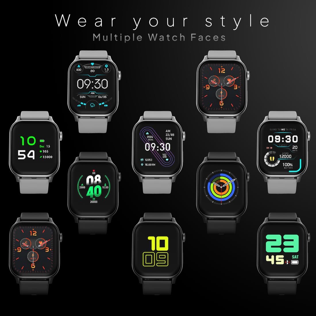 Fire‑Boltt Rise Smart Watch 1.85″ HD Display with Bluetooth Calling, AI Voice Assistant, Rotating Crown,SpO2 & Heart Rate Monitor, 120+ Sports Modes,IP67 Waterproof Smart Watch for Men & Women - Black - Image 7