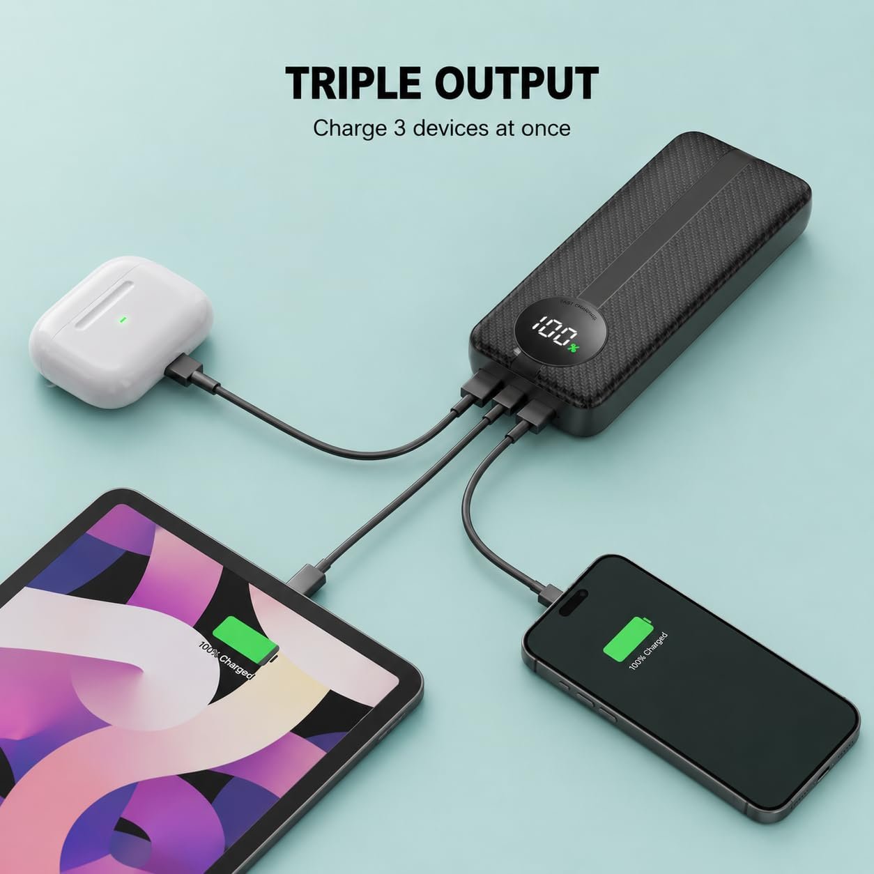 Astro 20000mAh 35W PD Fast Charging Power Bank, Type-C Input & Output, Dual Output with Digital Display, Portable Laptop & Mobile Charger for iPhone, Android, Tablets & MacBook, Black - Image 4