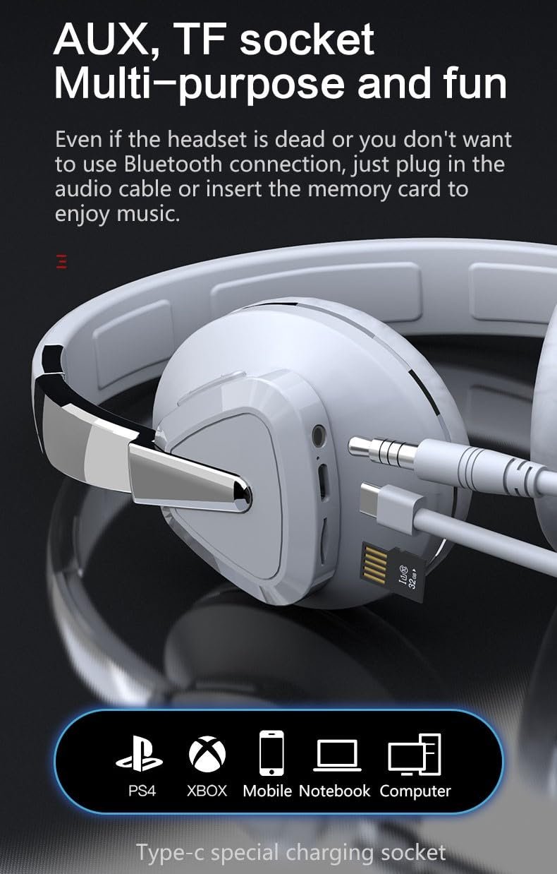H3 Over Ear Premium Headphones, Upto 50* Hrs Playtime, Fast Charging, in-Built ENC Mic, 40mm Titanium Bass Drivers, Super Soft Cushion, AUX in, Foldable Design, Wireless Bluetooth (Blue) - Image 2
