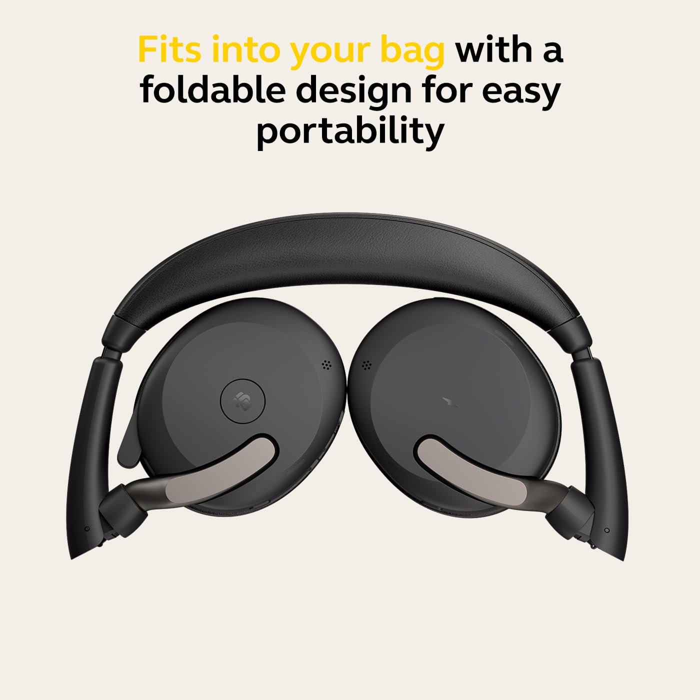 Evolve2 65 Flex MS Teams Wireless Bluetooth Headset with USB-C Adapter, Hybrid ANC Headphones, Foldable Business Headset, ClearVoice Mic, 20Hr Talk Time, Portable Office Headphones. - Image 5