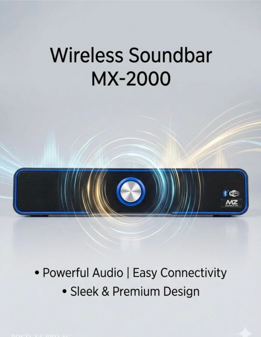 MZ Bluetooth Soundbar Speaker with USB and 3.5mm Aux Input - Image 3