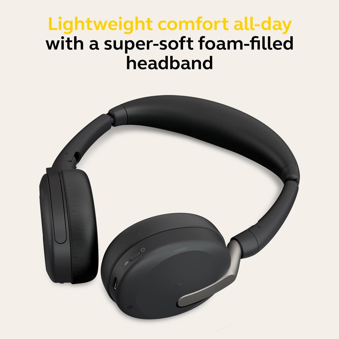 Evolve2 65 Flex MS Teams Wireless Bluetooth Headset with USB-C Adapter, Hybrid ANC Headphones, Foldable Business Headset, ClearVoice Mic, 20Hr Talk Time, Portable Office Headphones. - Image 2