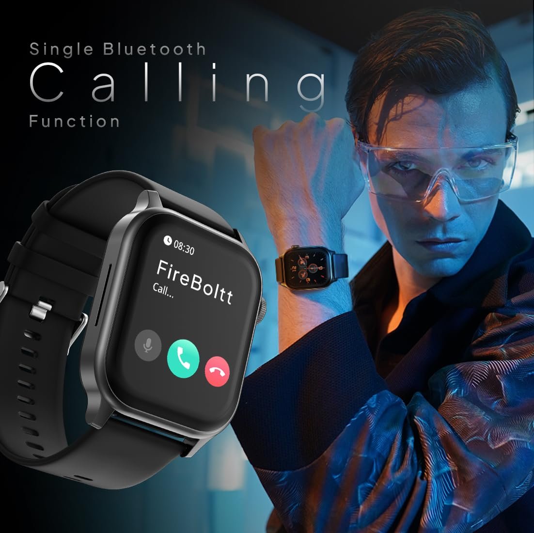 Fire‑Boltt Rise Smart Watch 1.85″ HD Display with Bluetooth Calling, AI Voice Assistant, Rotating Crown,SpO2 & Heart Rate Monitor, 120+ Sports Modes,IP67 Waterproof Smart Watch for Men & Women - Black - Image 4
