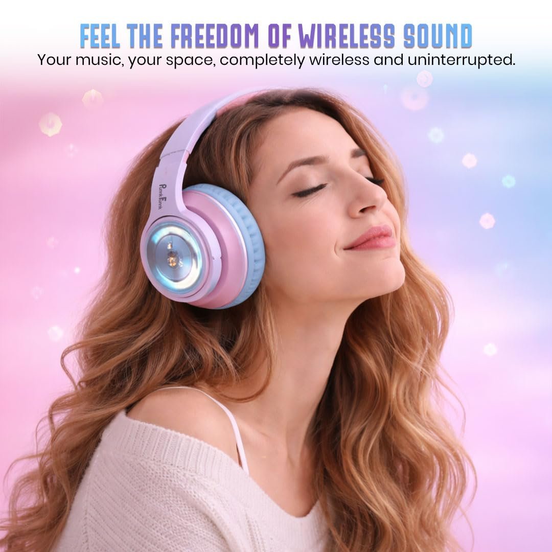 Astro Junior Wireless Bluetooth Headphones with BT 5.3, Noise Cancelling, Hi-Res Audio, 40mm Drivers, Deep Bass, Memory Foam Ear Cushions, Over-Ear Headset for Kids, Teens & Adults (Blue) - Image 7