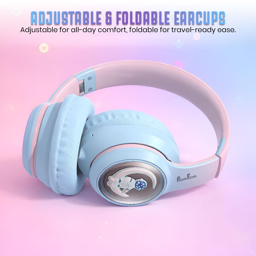 Astro Junior Wireless Bluetooth Headphones with BT 5.3, Noise Cancelling, Hi-Res Audio, 40mm Drivers, Deep Bass, Memory Foam Ear Cushions, Over-Ear Headset for Kids, Teens & Adults (Blue) - Image 4