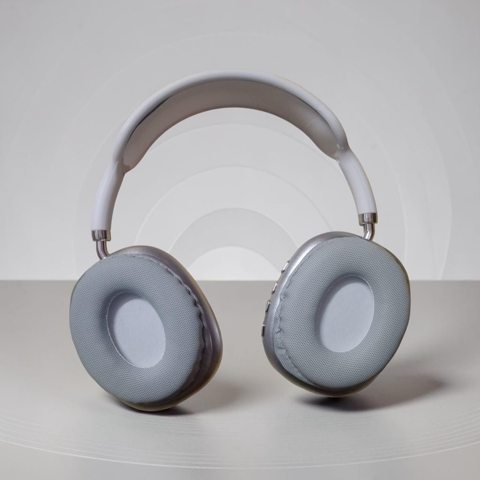 Wireless Over-Ear Headphones, Silver with Cushioned Ear Pads