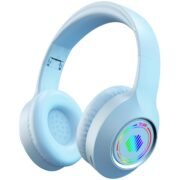 Newly Launched BTG 500 Over The Ear Gaming Headphone with 40mm Drivers, 10H of Playtime, Dual Pairing, Gaming Mode (50ms Latency) with RGB LEDs, TF Card with Volume Control, BT 5.4 (Sky Blue)