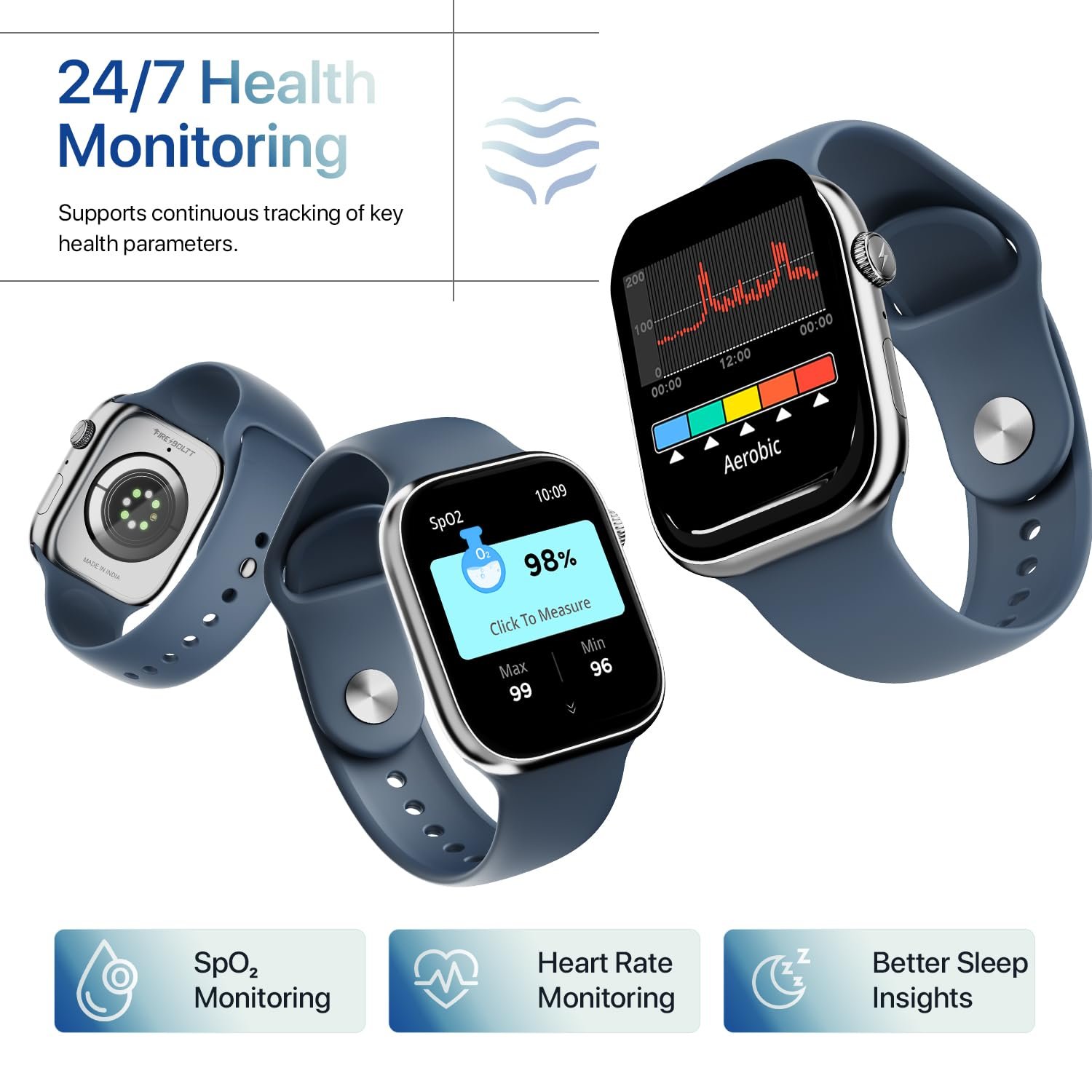 Ninja X Ring Smart Watch with 1.96” Large Display, Bluetooth Calling, Wireless Charging, AI Voice Assistant, 500+ Watch Faces, Health Suite, Smart Watch for Man & Woman – Blue S - Image 7