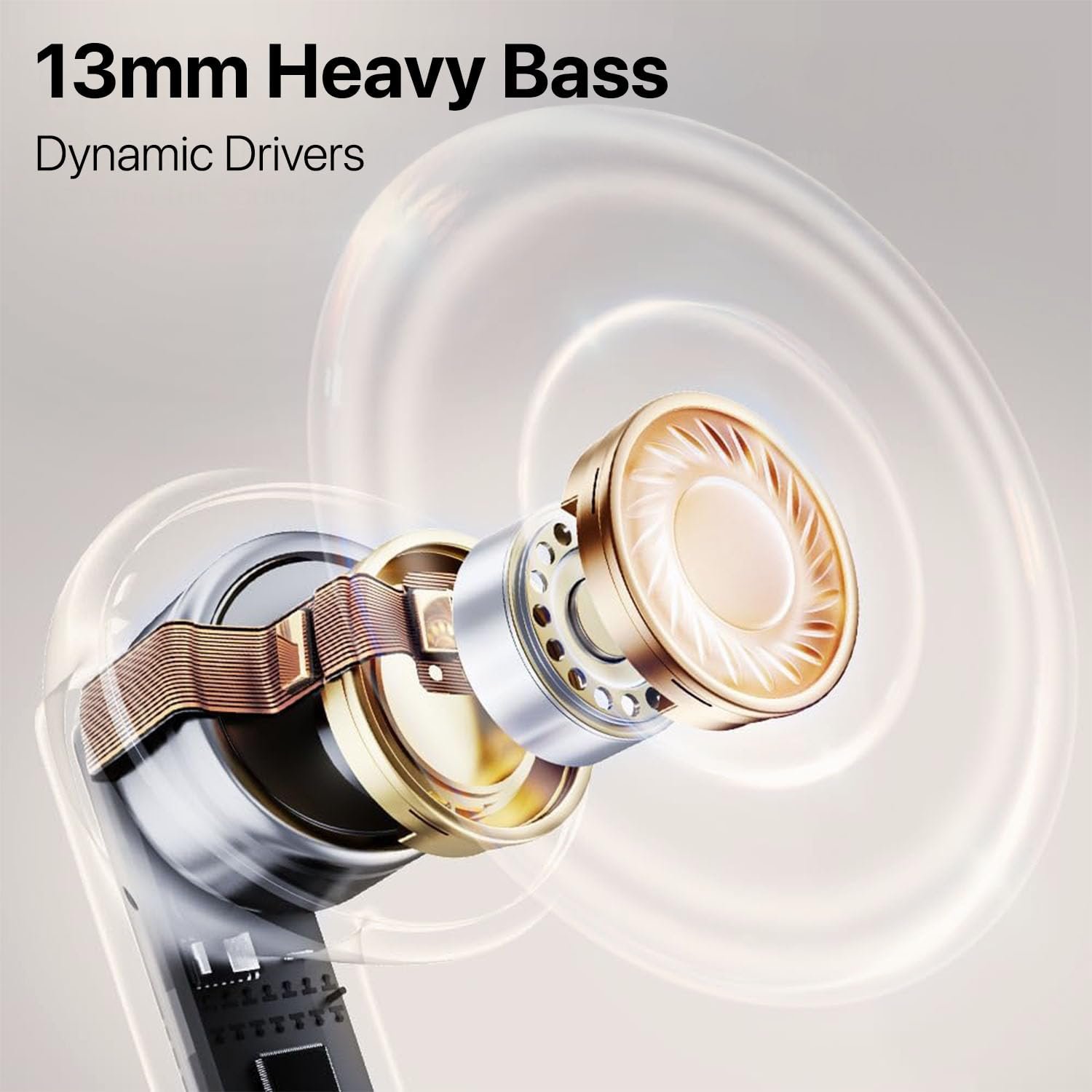 ® BOOMX Wireless Earbuds Bluetooth 5.4 TWS Headphones 60H Playback Bass Stereo 13mm Drivers Gaming Low Latency HD Calls Touch Control Fast Charging IPX Waterproof- White - Image 2