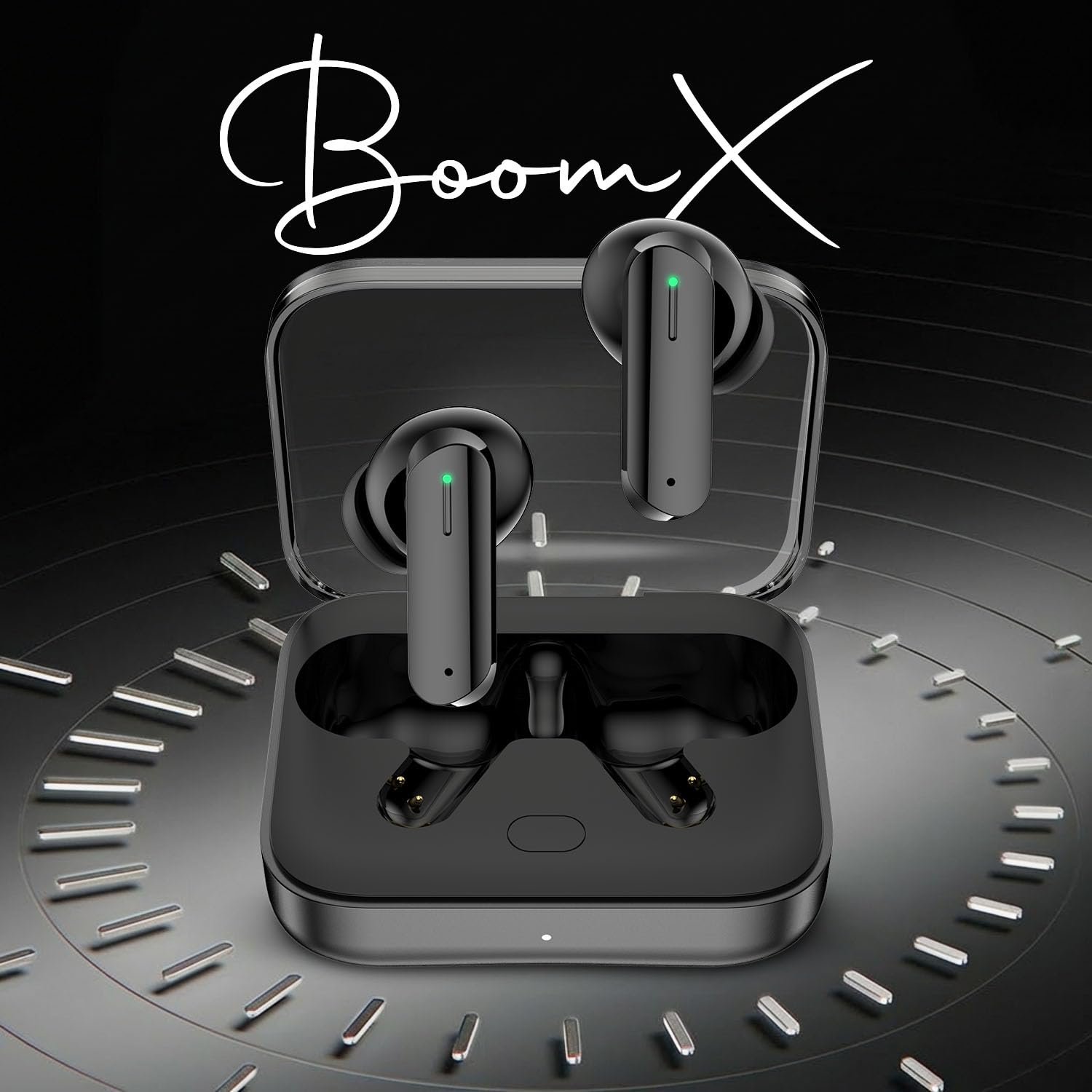 ® BOOMX Wireless Earbuds Bluetooth 5.4 TWS Headphones 60H Playback Bass Stereo 13mm Drivers Gaming Low Latency HD Calls Touch Control Fast Charging IPX Waterproof- Black - Image 8