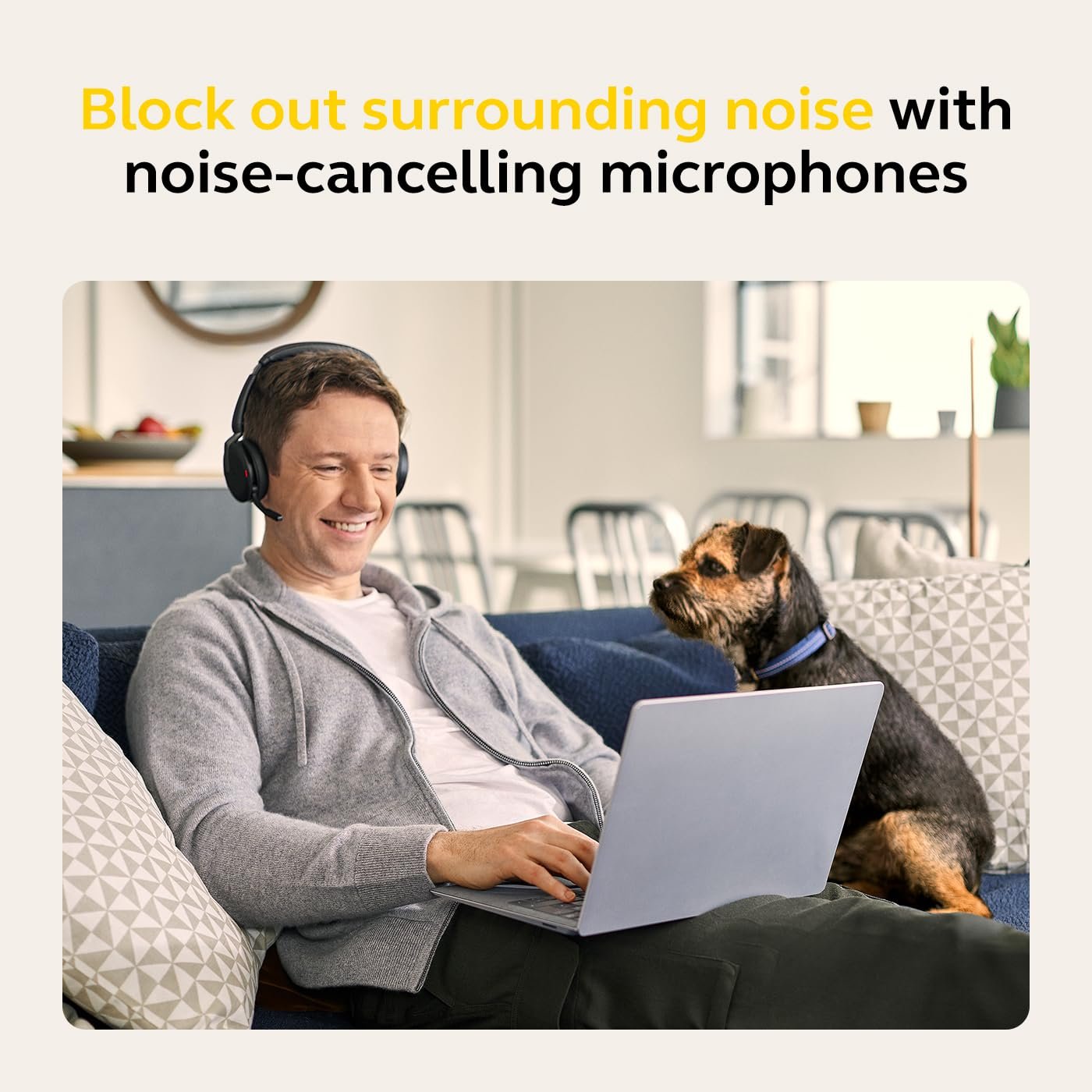 Evolve2 65 Flex MS Teams Wireless Bluetooth Headset with USB-C Adapter, Hybrid ANC Headphones, Foldable Business Headset, ClearVoice Mic, 20Hr Talk Time, Portable Office Headphones. - Image 3
