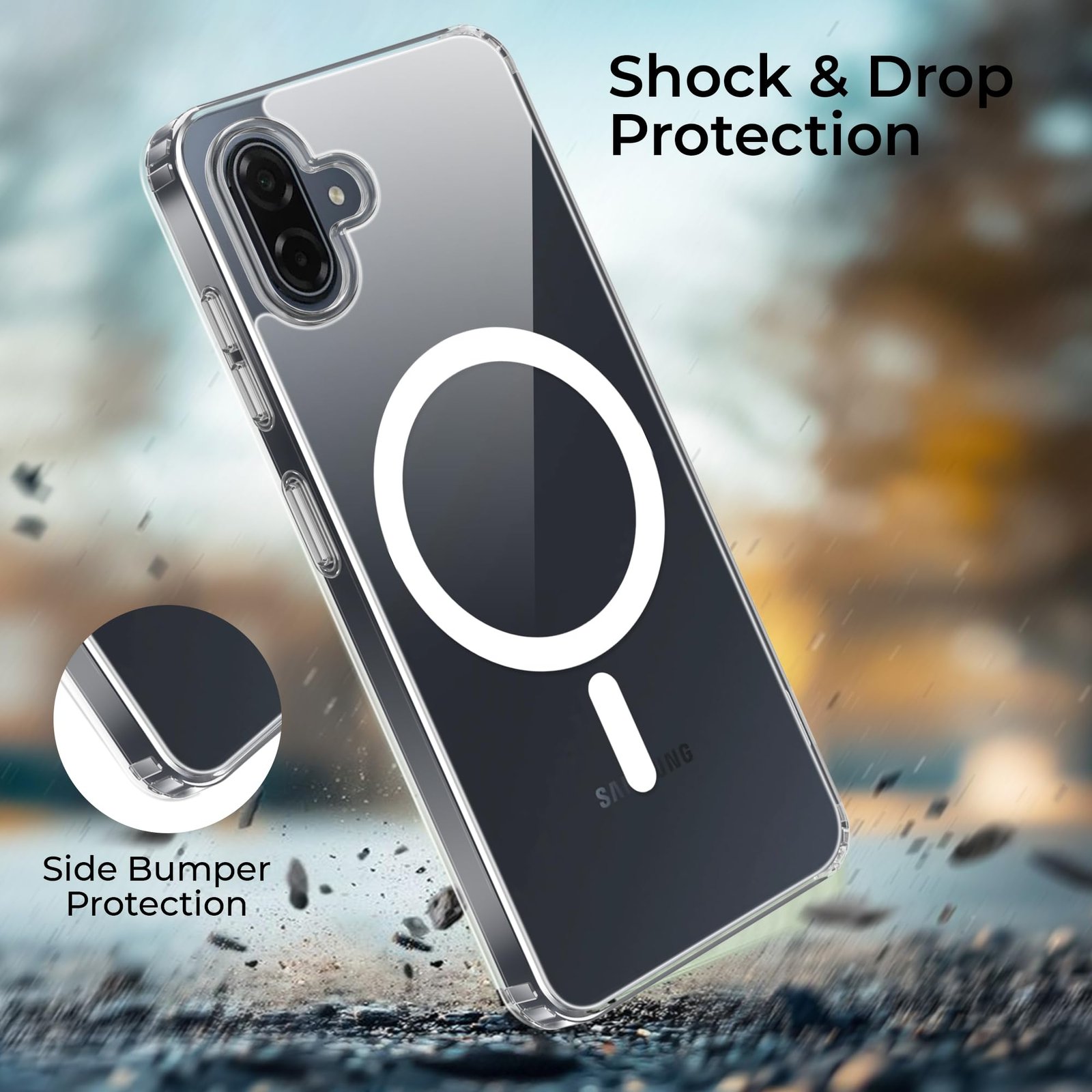 Clear Back Cover Case for Samsung Galaxy M17e 5G / A07 / F70e / M07 / F07 / A07 5G | Compatible with Mag-Safe | Transparent | Shockproof Design | Galaxy A07 5G Back Cover - Transparent - Image 3