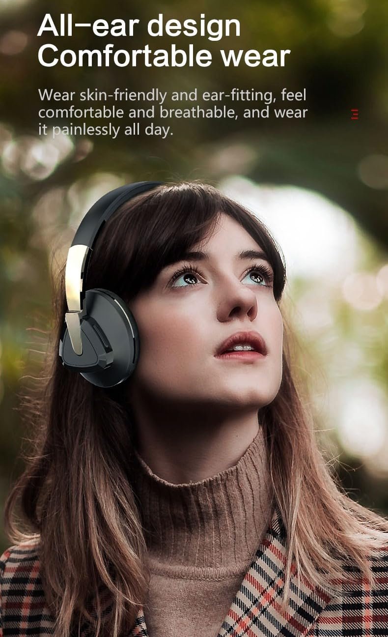 H3 Over Ear Premium Headphones, Upto 50* Hrs Playtime, Fast Charging, in-Built ENC Mic, 40mm Titanium Bass Drivers, Super Soft Cushion, AUX in, Foldable Design, Wireless Bluetooth (Blue) - Image 5