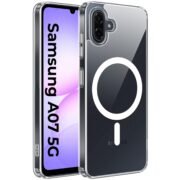 Clear Back Cover Case for Samsung Galaxy M17e 5G / A07 / F70e / M07 / F07 / A07 5G | Compatible with Mag-Safe | Transparent | Shockproof Design | Galaxy A07 5G Back Cover - Transparent