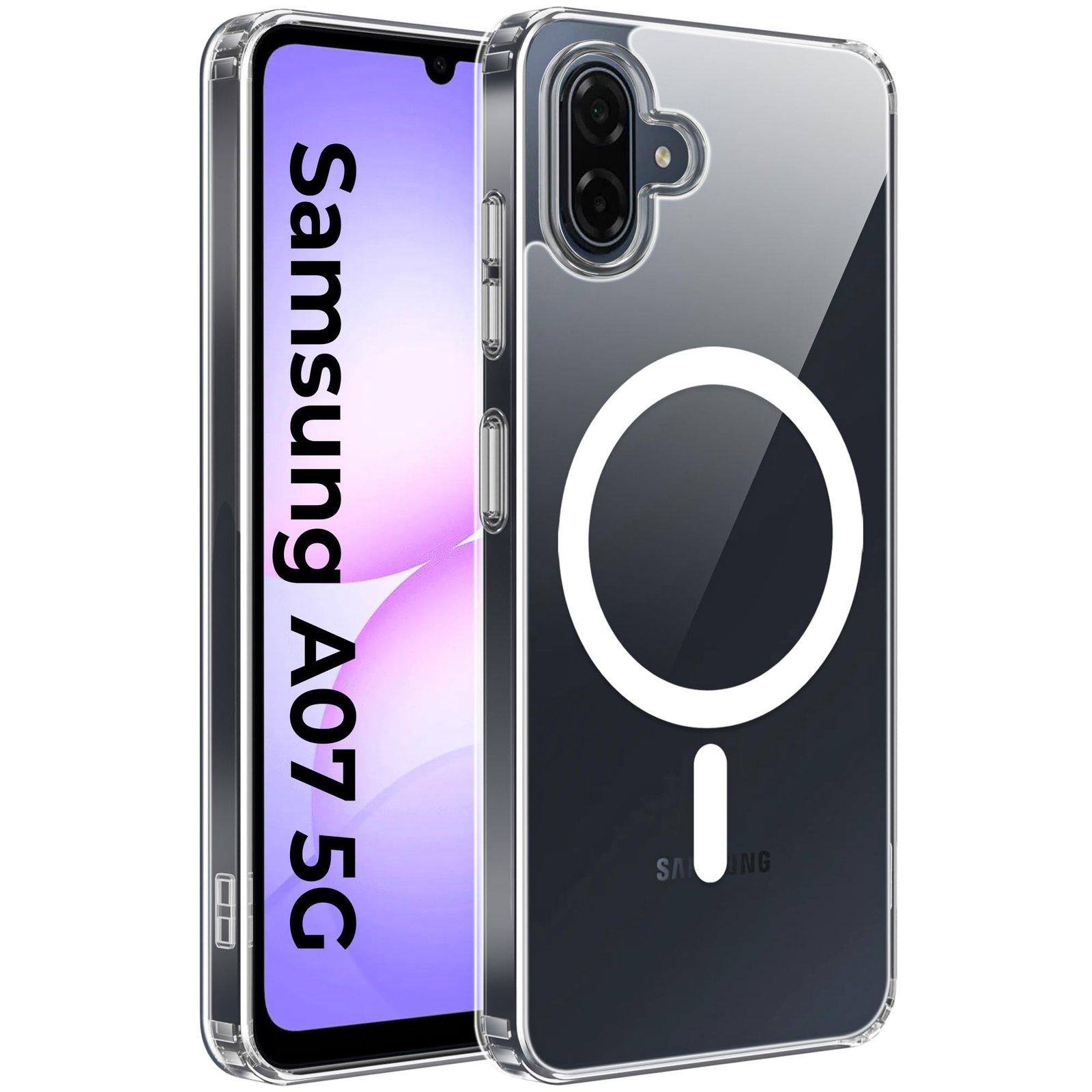 Clear Back Cover Case for Samsung Galaxy M17e 5G / A07 / F70e / M07 / F07 / A07 5G | Compatible with Mag-Safe | Transparent | Shockproof Design | Galaxy A07 5G Back Cover - Transparent
