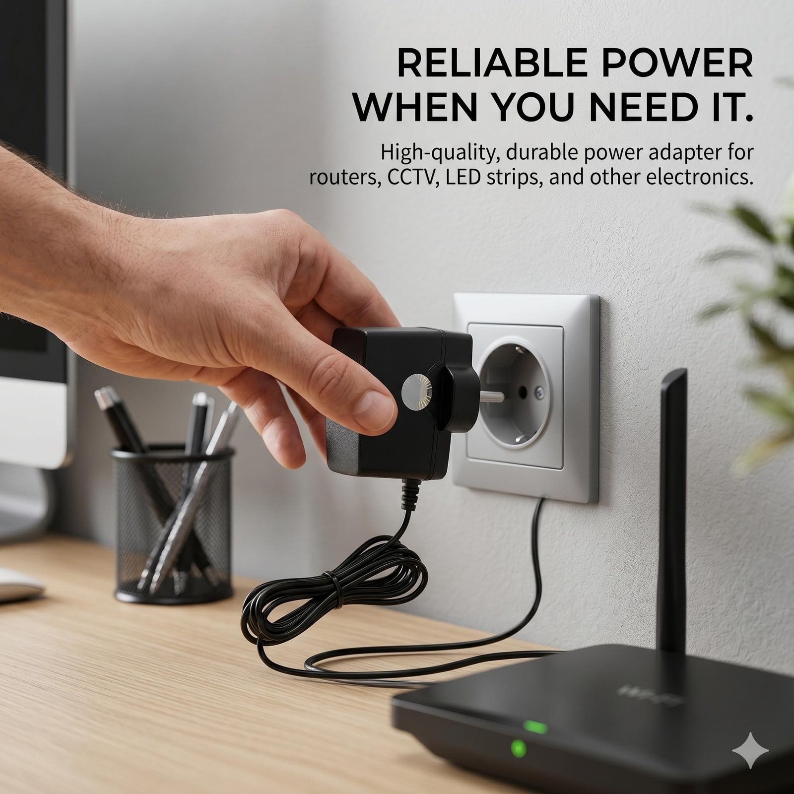 9V 0.85A AC DC Power Adapter Charger with DC Pin | Input 100-240V AC | Suitable for WiFi Routers, Modems, Broadband Switches, CCTV Cameras, Baby Monitors, LED Strip Lights & More - Image 4