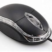 Wired USB Optical Mouse with Scroll Wheel, Black
