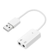 USB External Sound Card Adapter, Dual Channel Audio Interface Compatible with Desktop, Laptop, PS4, Tablet, Voice Synchronization for Speakers, Headset, Microphone
