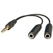 3.5mm Audio Jack Splitter Cable Adapter, Stereo Male to Dual Female Headphone & Mic Y Splitter, AUX Extension Cord for Mobile, Laptop, PC, Tablet – Colors May Vary