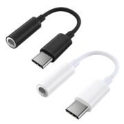 2 Pack USB C to 3.5mm Headphone Jack Adapter, Hi-Fi DAC Audio Converter with Microphone, Compatible with iPhone 15/Pro, Samsung Galaxy, iPad Pro, MacBook, Pixel, Black & White