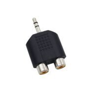 Single 3.5mm male to 2 RCA female dual splitter interface audio connector pack of 1pcs