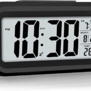 Digital Alarm Clock with Automatic Sensor, Date and Temperature Display, Compact Desk Table Clock for Students, Home, Office, Bedroom, Living Room,Home Decor, Corporate Use