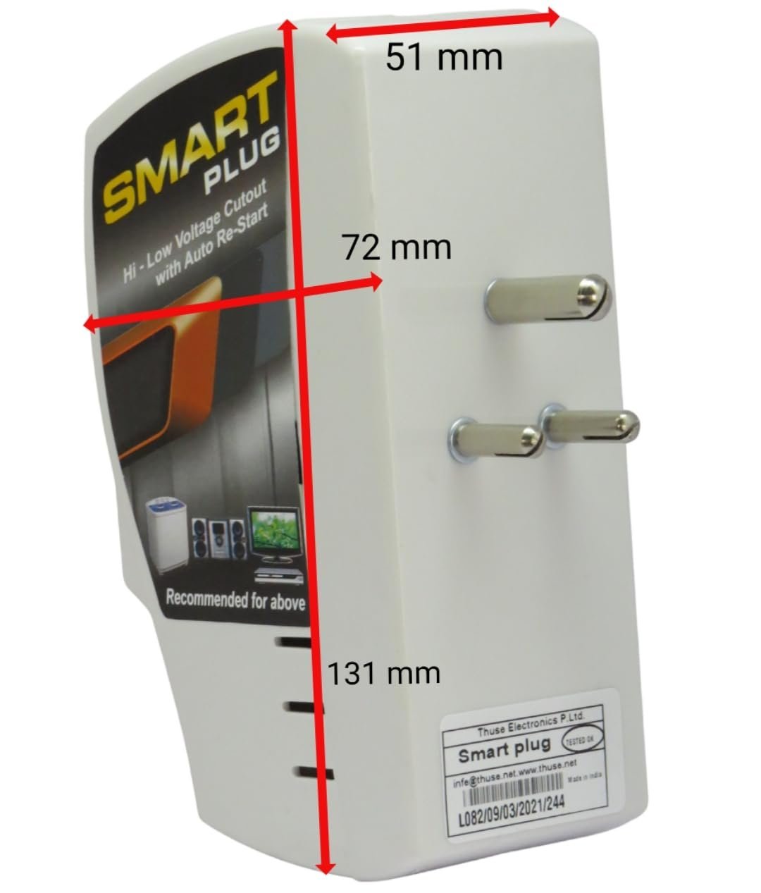 6 Amp Voltage Protector for TV, Food Processor, Mobile Phone/Laptop Charger, Home Theatre, CCTV, Inverter, Over-Under Voltage Protector with Surge Protection Upto 4000 Volts - Image 4