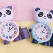 AMANVANI (1 PIECE) Cartoon Panda Alarm Clock for Boys Kids Bedroom, Cute Bedside Panda Clock Children's Sleep Home, Alarm Clock for Students Return Gifts