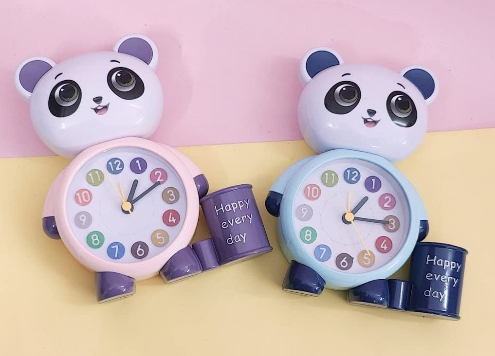 AMANVANI (1 PIECE) Cartoon Panda Alarm Clock for Boys Kids Bedroom, Cute Bedside Panda Clock Children's Sleep Home, Alarm Clock for Students Return Gifts