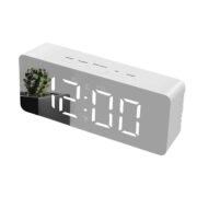 Ugam Store Digital Alarm Clock for Heavy Sleepers, LED Mirror Table Clock for Study Table, Students, Office | Alarm Clock for Bedroom with Loud Sound, Automatic Sensor, Date & Temperature
