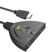 3-Port HDMI Switch 4K, 3x1 Switcher (Automatic Switching) Support Ultra HD 3D HDR Full HD 1080P HDCP, HDMI Splitter Hub Compatible with Apple TV Roku Fire TV Stick