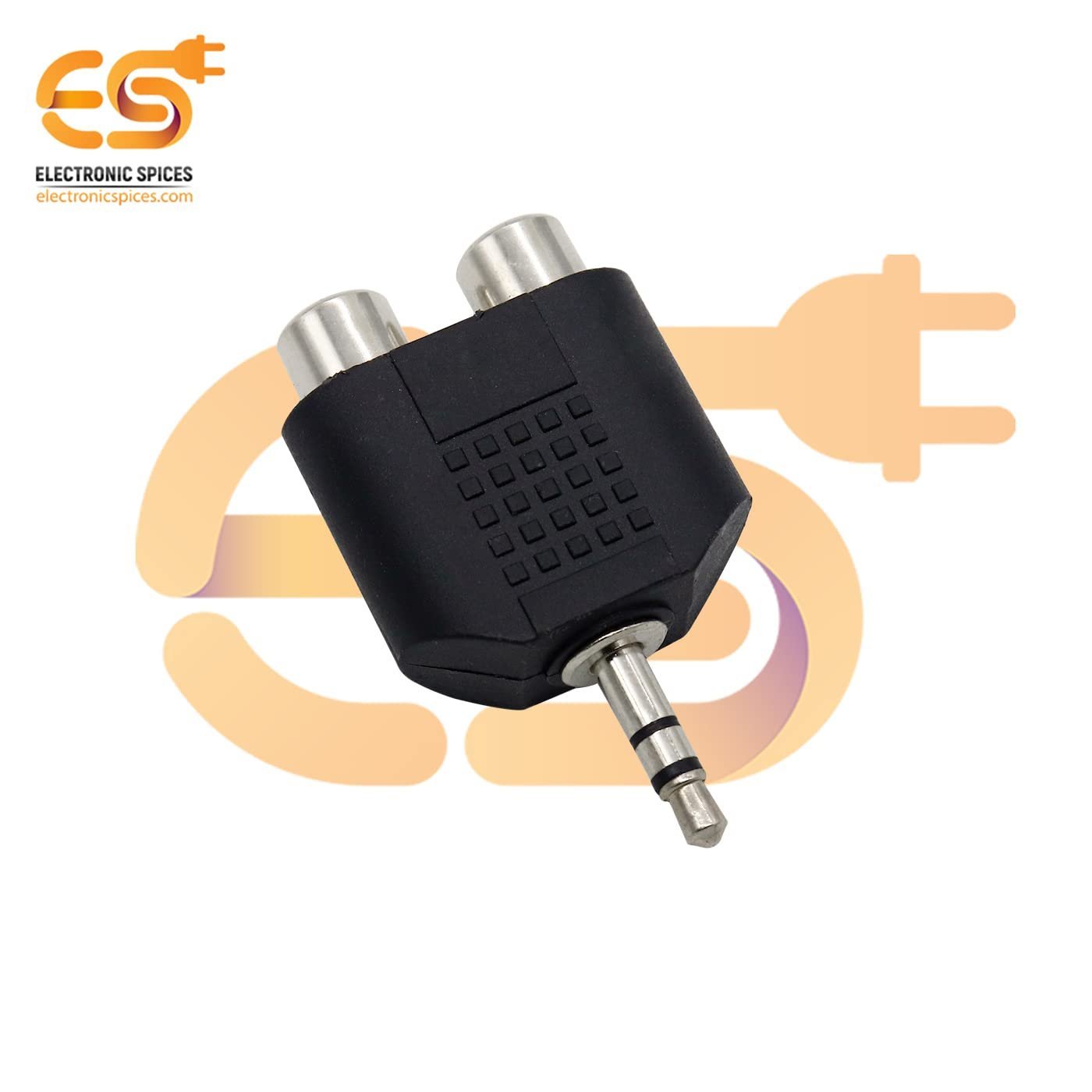 Single 3.5mm male to 2 RCA female dual splitter interface audio connector pack of 1pcs - Image 3